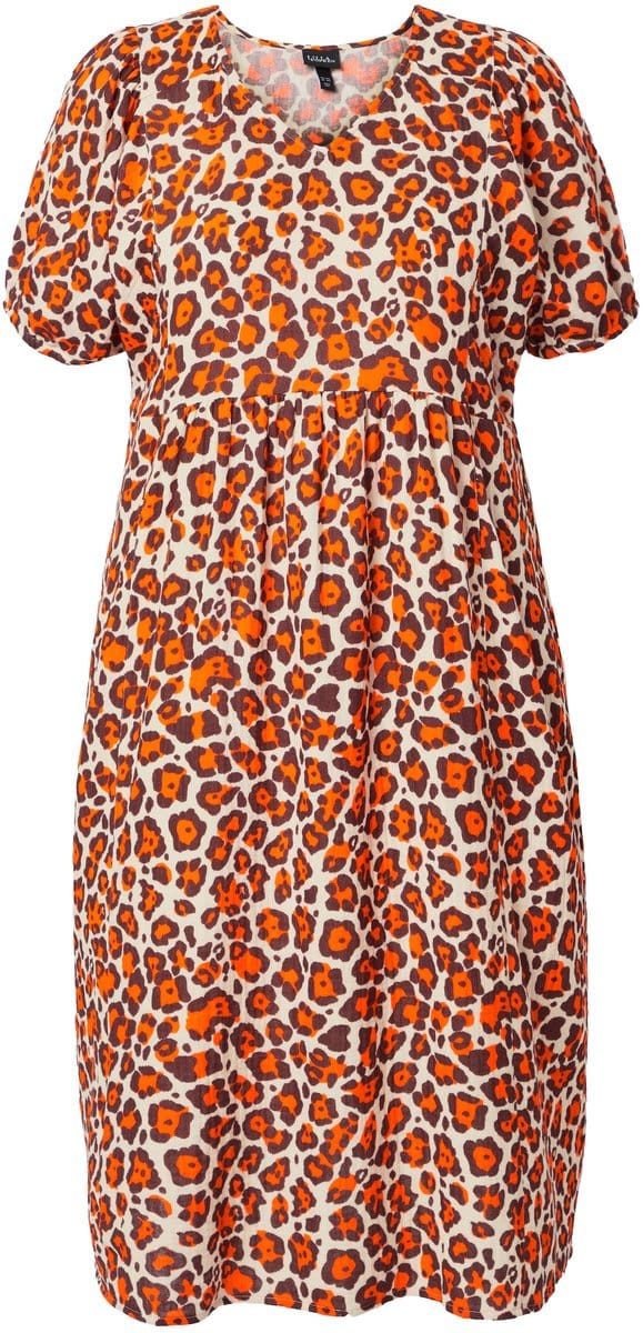 Ulla Popken - Dames - Midi-jurken - Bruin - Maat 42+