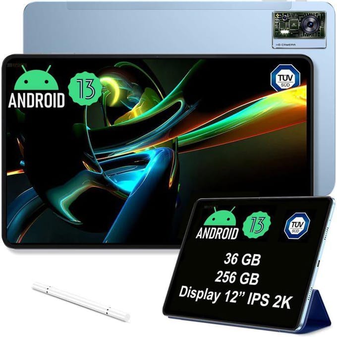 Tablet - OUKITEL - OT5 - 12  2K IPS - 36GB RAM 256GB ROM - 11.000mAh Blauw