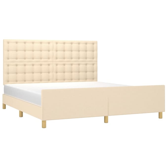 vidaXL - Bedframe - zonder - matras - stof - crèmekleurig - 160x200 - cm