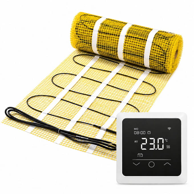 Pro-Series complete elektrische vloerverwarming set 150 watt met PS60 WiFi thermostaat, 6 m², Wit