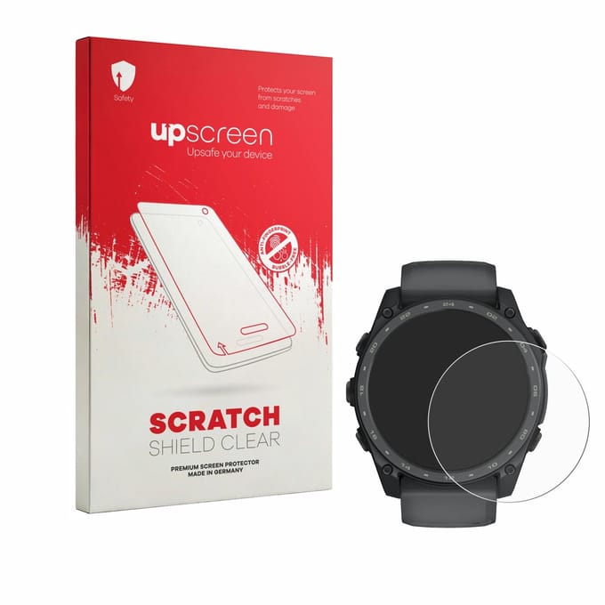 upscreen - Screenprotector voor Garmin Tactix 8 Amoled Cerakote (51 mm) - Folie Beschermfolie transparant