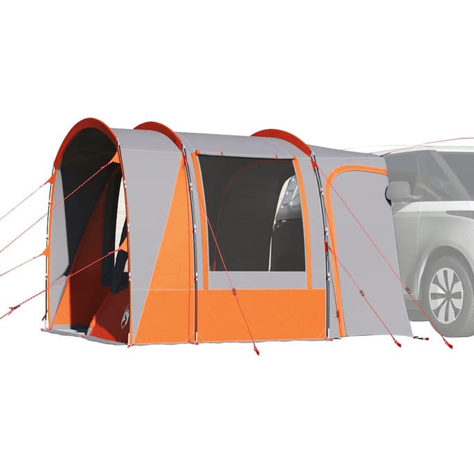 vidaXL - Autotent - 4-persoons - waterdicht - grijs - en - oranje