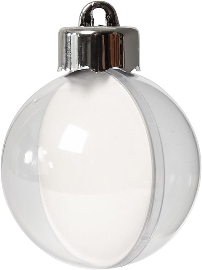 Deco ballen, d 5 cm, transparant, 10 stuk/ 1 doos