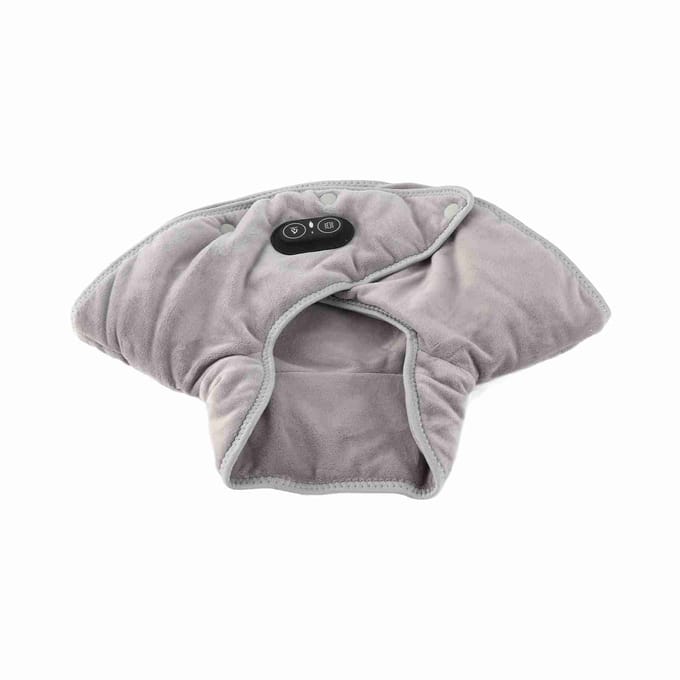 Coussin chauffant gris pour le cou et les épaules, réglage de la température sur 3 niveaux, mode massage, tissu sable gray
