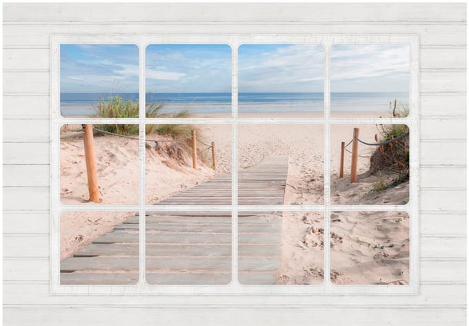 Fotobehang - Window & beach.