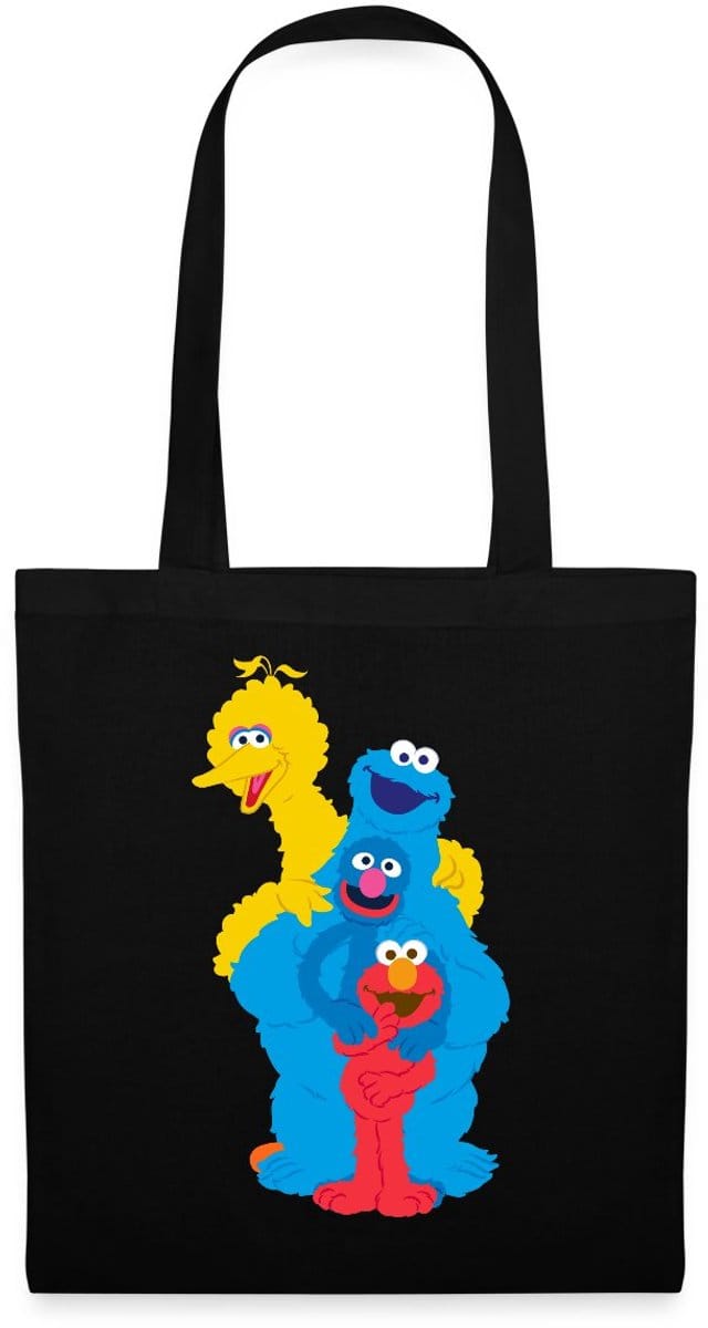 Sesamstraat Elmo Grobi Koekiemonster En Bibo Tas Van Stof Schoudertas