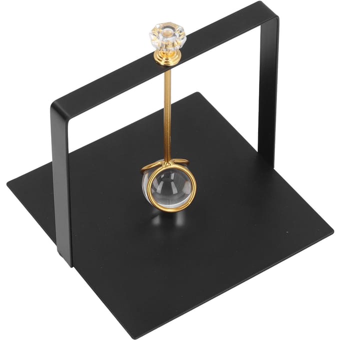Servetdispenser met Verzwaarde Glazen Bol Rechthoekig Elegant IJzeren Servethouder Tissue Standaard voor zwart