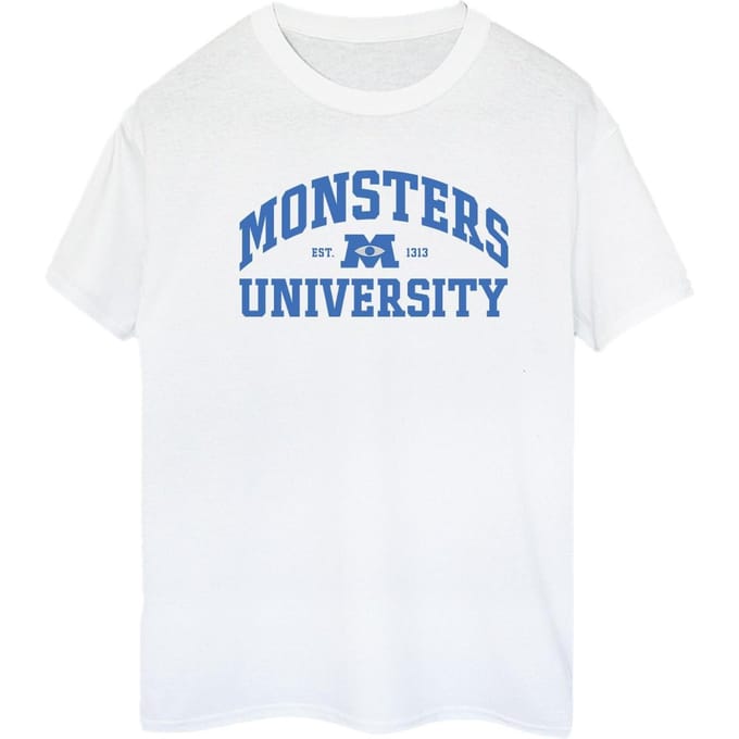 Disney Dames/Dames Monsters University Logo Boyfriend T-shirt (Wit)