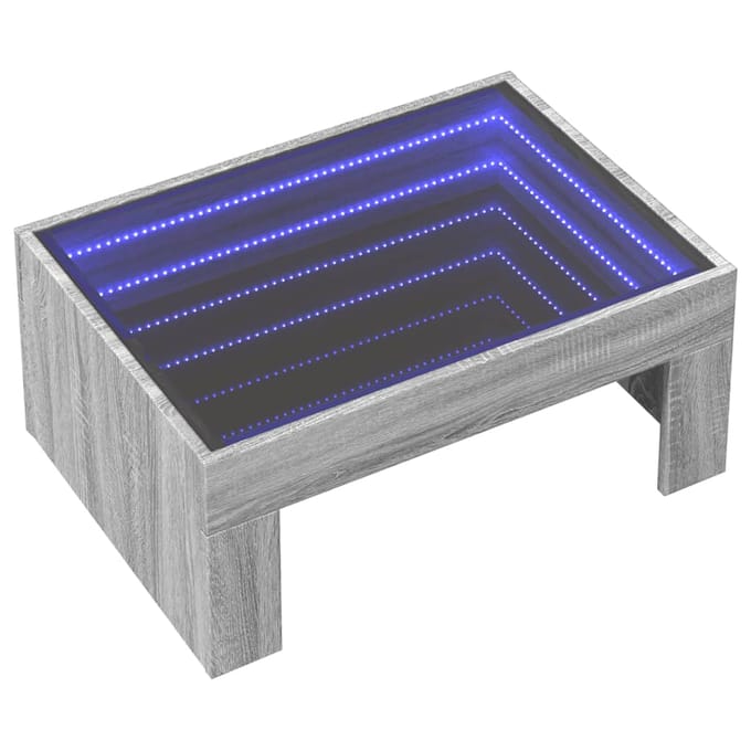 vidaXL - Salontafel - met - Infinity - LED - 70x50x30 - cm - grijs - sonoma - eikenkleur