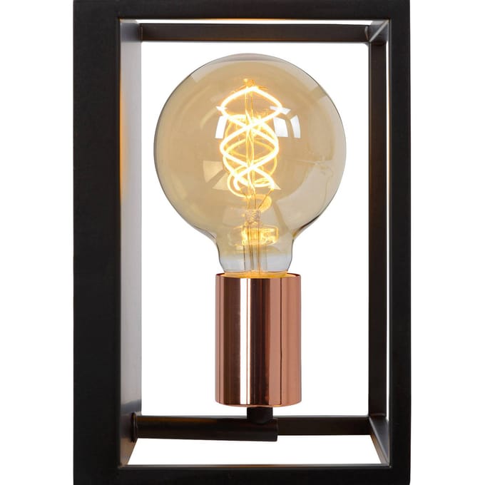 Lucide Wandlamp Arthur met metalen frame, zwart
