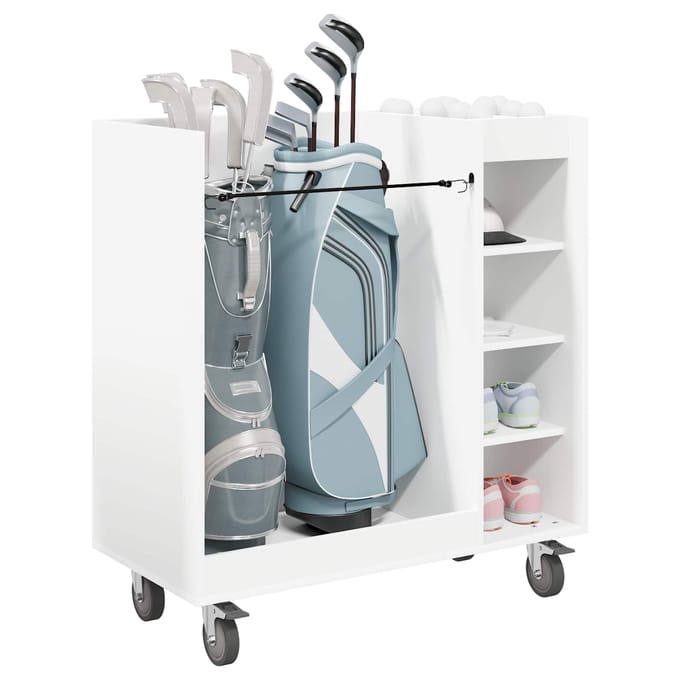 Armoire de golf à roulettes Universelle Blanche 90 x 45 x 98 cm