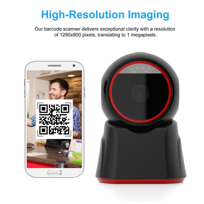X11-1000A 2D 1D QR Barcodescanner Omnidirectionele Desktop Barcodescanner Automatische Barcode zwart