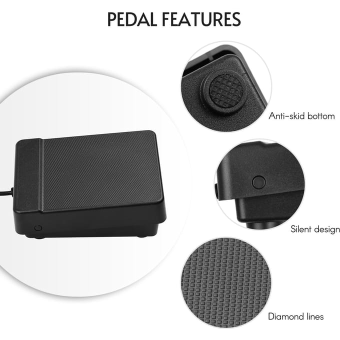 3,5 mm Interface Compact Sustainpedaal Universeel Dubbel Pedaal voor Muziekinstrumenten Draagbaar Opvouwbaar Piano Elektronisch zwart