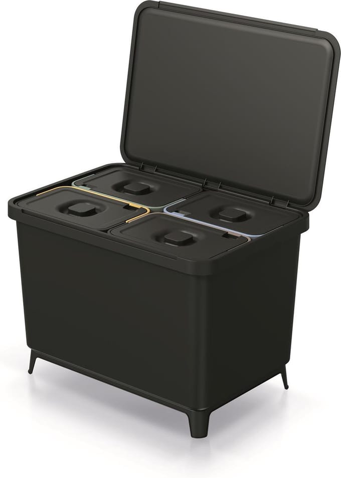 Prosperplast - Keden SYSTEMA afvalbak - 4x10L - Zwart
