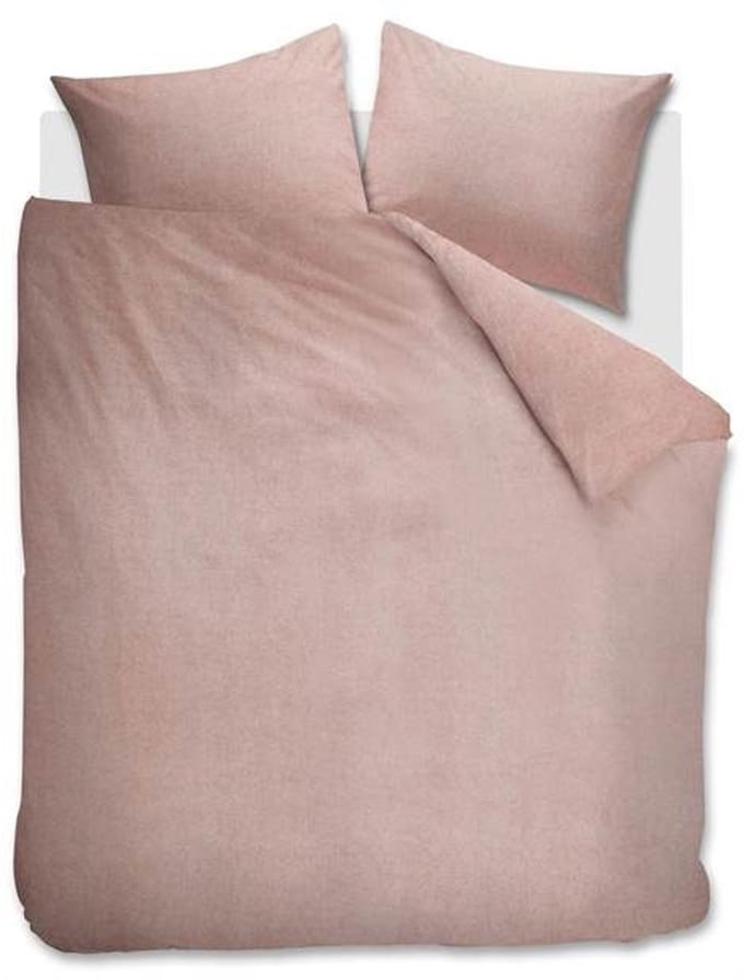 Snoozing Flanel Uni Dekbedovertrek - Extra breed - 260x200/220 cm - Soft Pink