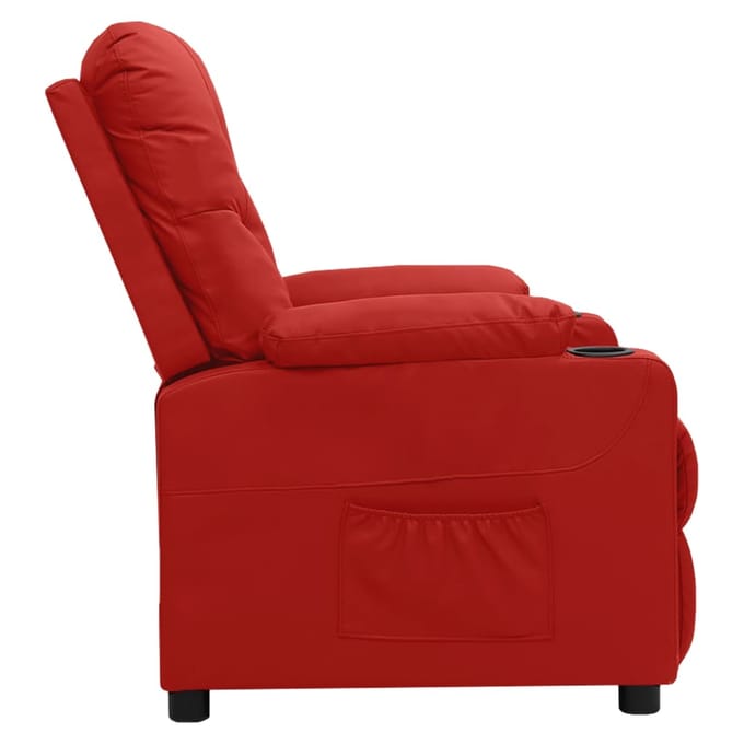 vidaXL - Fauteuil - verstelbaar - kunstleer - wijnrood