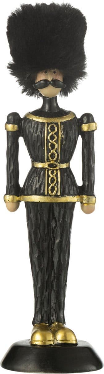 J-Line decoratie Notenkraker Bont Hoed - polyresin - zwart - small