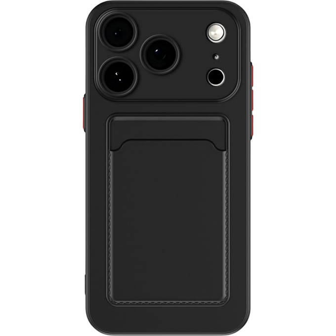 CaseBody Apple iPhone 17 Pro / 18 Pro Telefoonhoesje met Kaarthouder Zwart