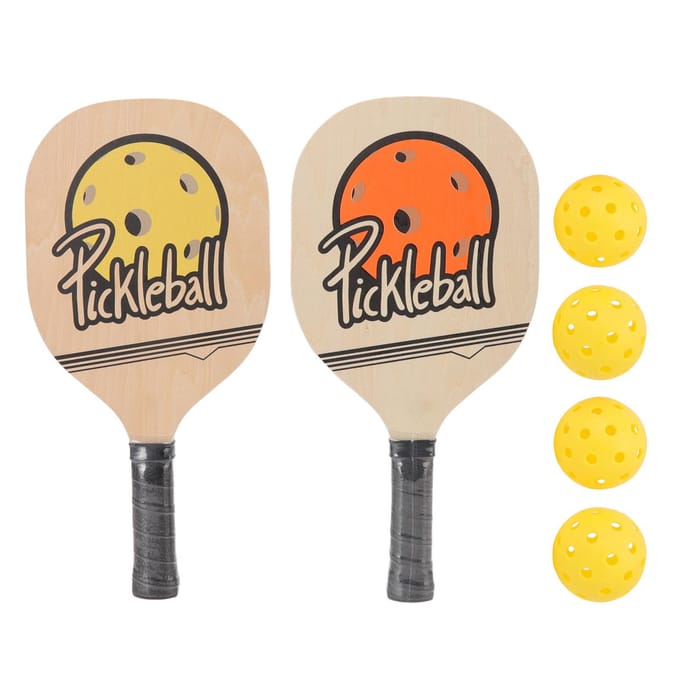 Houten Pickleball Peddels Beginners Pickleball Rackets Ballen Set Sportuitrusting beige