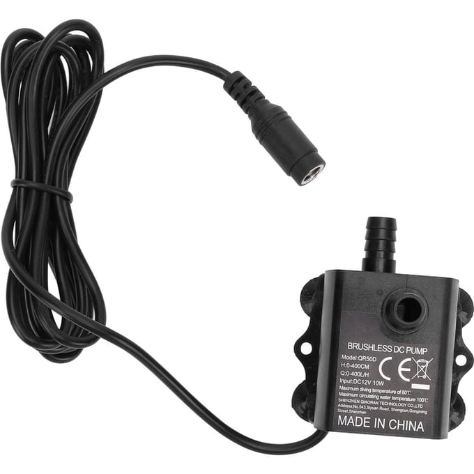Dompelwaterpomp DC 12V 10W 0‑400L H Micro Borstelloze Dompelwaterpomp voor Aquarium Fontein Computer Water