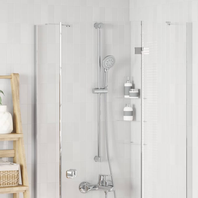vidaXL - Douchkop - Houder - Chroom - 100 - cm - Roestvrij - staal