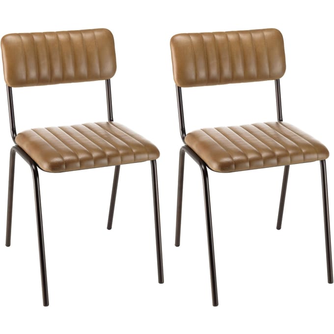 Set van 2 eetkamerstoelen Marcella leer | Macabane