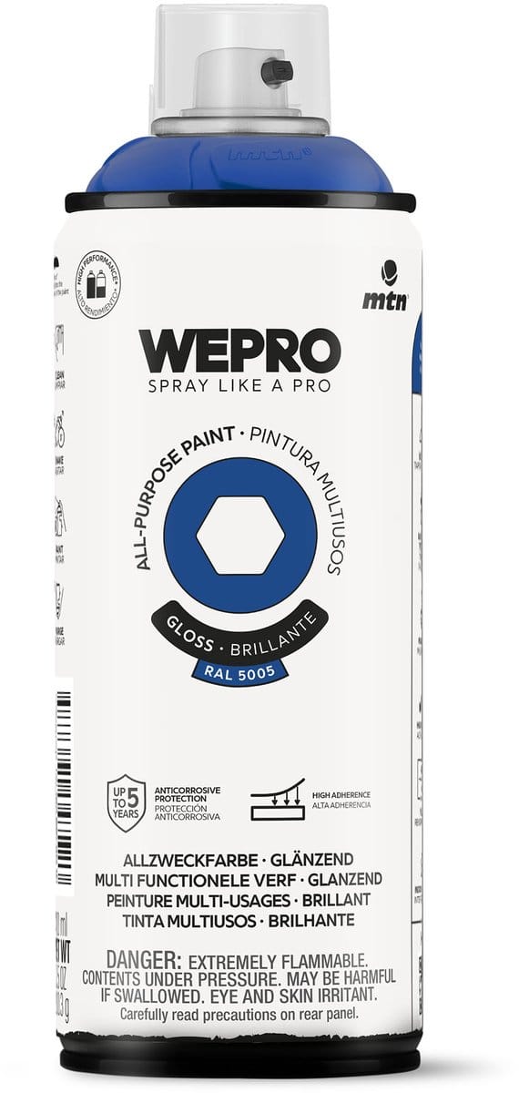 Spuitbus Ral 5005 Blauw Glans MTN WEPRO ALL-PURPOSE PAINT 400ML