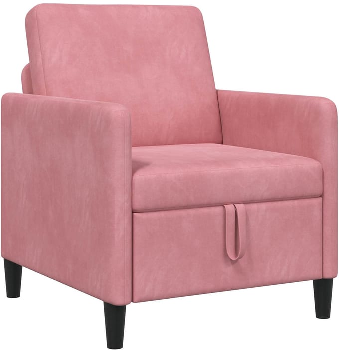 vidaXL - Sofa - met - Opbergruimte - Roze - 72 - x - 78 - x - 87 - cm - Polyester