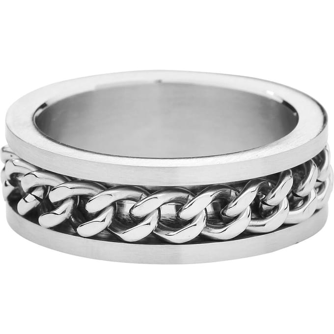 etNox hard and heavy Ring - Mesh Steel - zilverkleurig