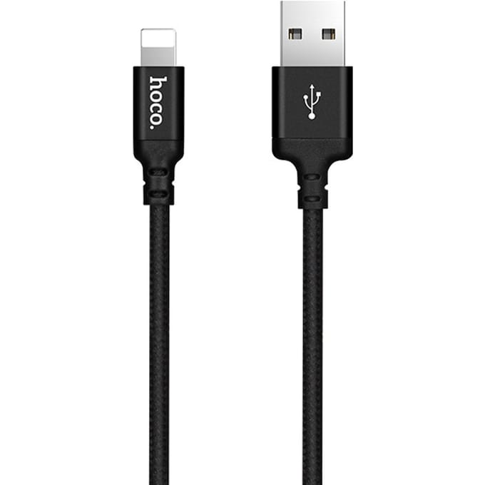 Hoco USB kabel naar Lightning zwart - 2 m