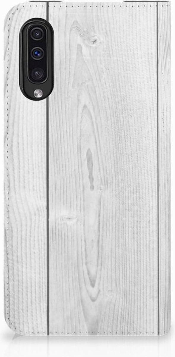 Samsung Galaxy A50 Book Wallet Case White Wood