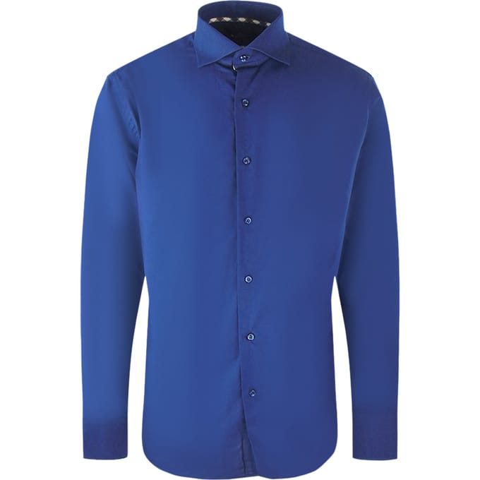 Aquascutum effen wit overhemd met lange mouwen