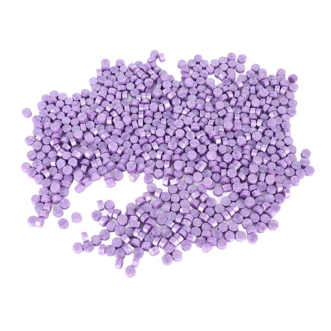 Perles de cire à cacheter Couleur pure Inodore Sans fumée Portable Sèche rapidement Perles pour tampon de cire pour enveloppe violet