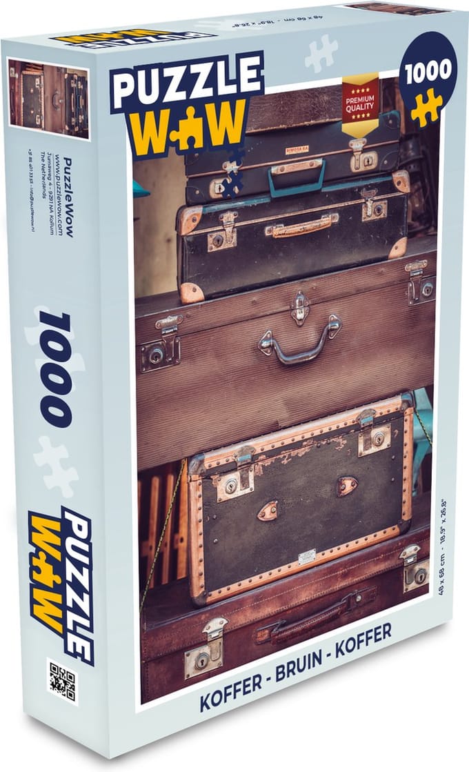 Puzzel Koffer - Bruin - Koffer - Legpuzzel - Puzzel 1000 stukjes volwassenen