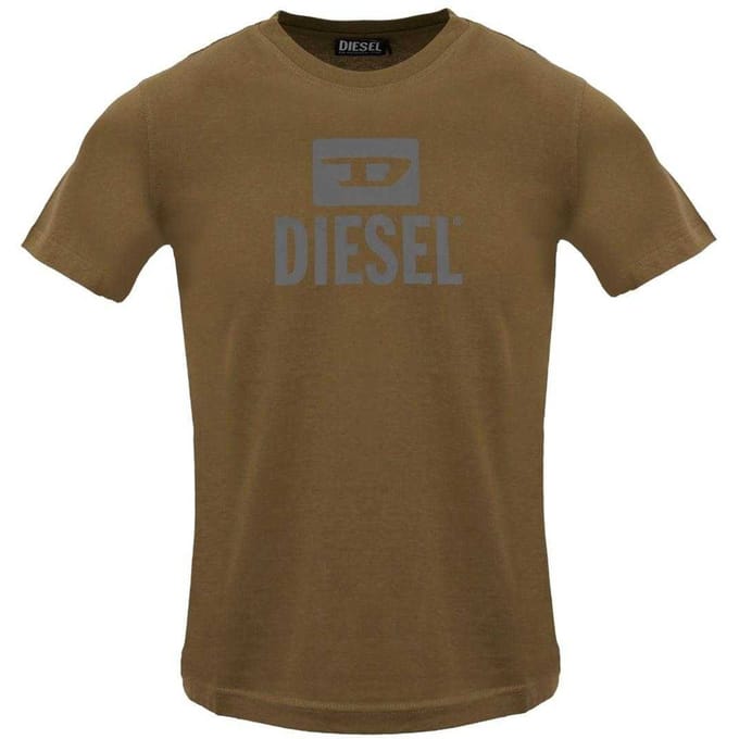 Diesel Heren Monotone Logo T-Shirt (Bruin)