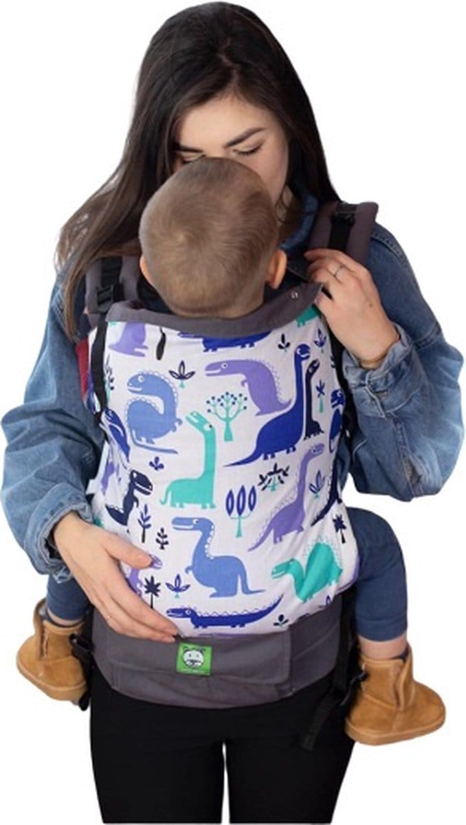 Luna Dream Draagzak Grow Up Dino Katoen Wit/groen/blauw