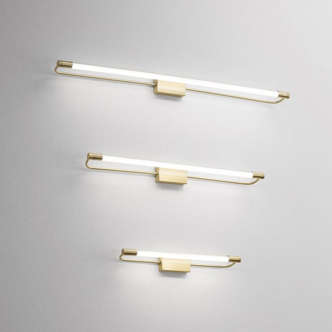Fabas Luce LED wandlamp Rapallo, messing, IP44, 60 cm
