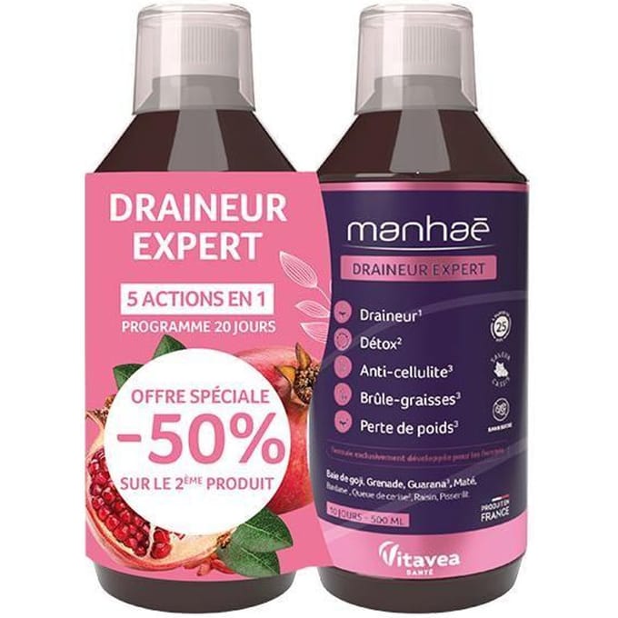 Manhae Draineur Expert - Detox, Vetverbrander - SPECIALE AANBIEDING 2x500ml