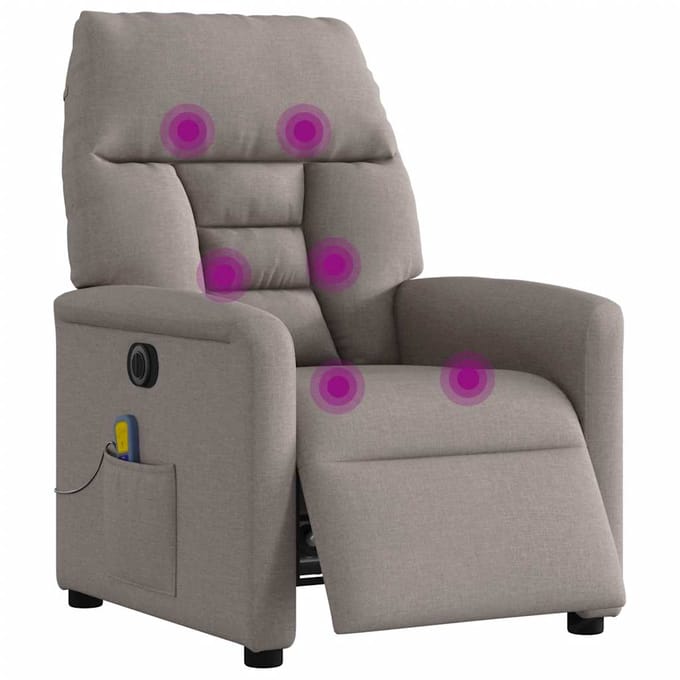 vidaXL - Massagestoel - elektrisch - verstelbaar - stof - taupe
