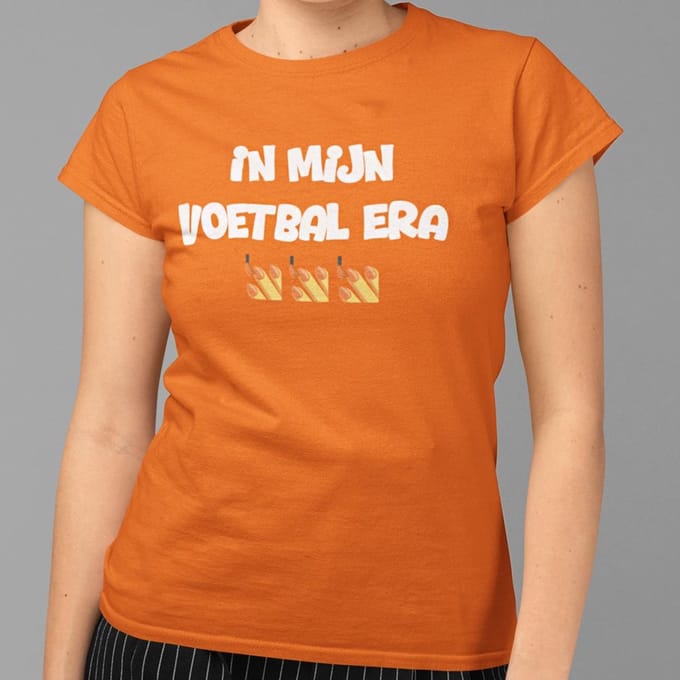 Oranje T-shirt "In Mijn Voetbal Era" S