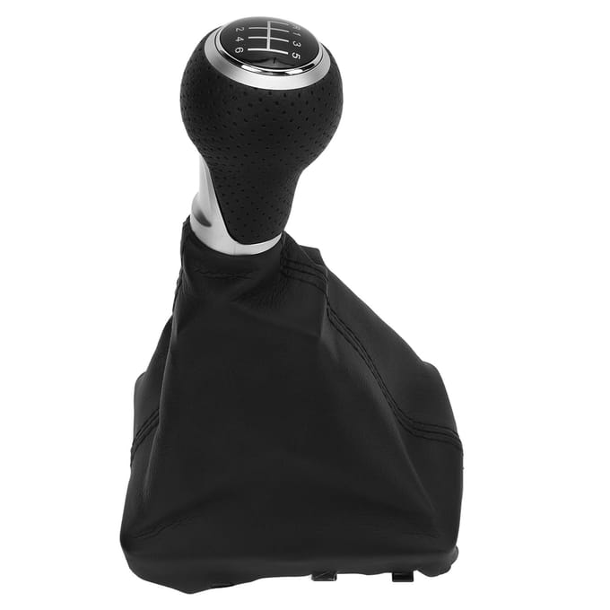 Auto 6 Versnellingen Pookknop Witte Belettering Ergonomisch Vervanging voor A6 C6 2004?2011 LHD Zilver black