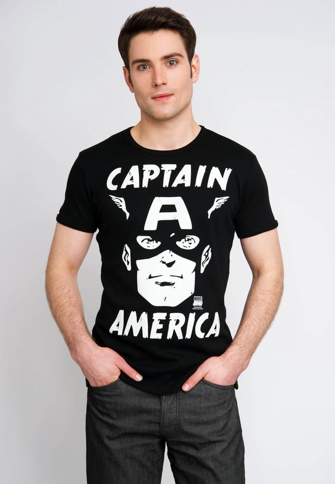 Logoshirt T-Sirt Captain America - Portrait