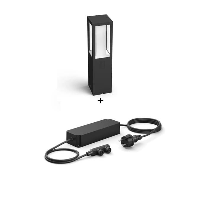 Philips Hue Impress sokkellamp - wit en gekleurd licht - zwart - laag