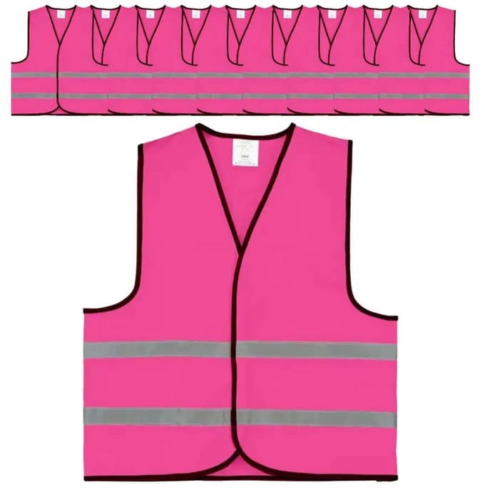 Roze veiligheidshesje | 100 stuks