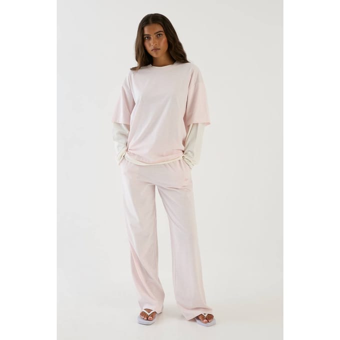 Dames Dsgn Studio Gestructureerde Rechte Pijpenbroek | Pink | Maat: Small