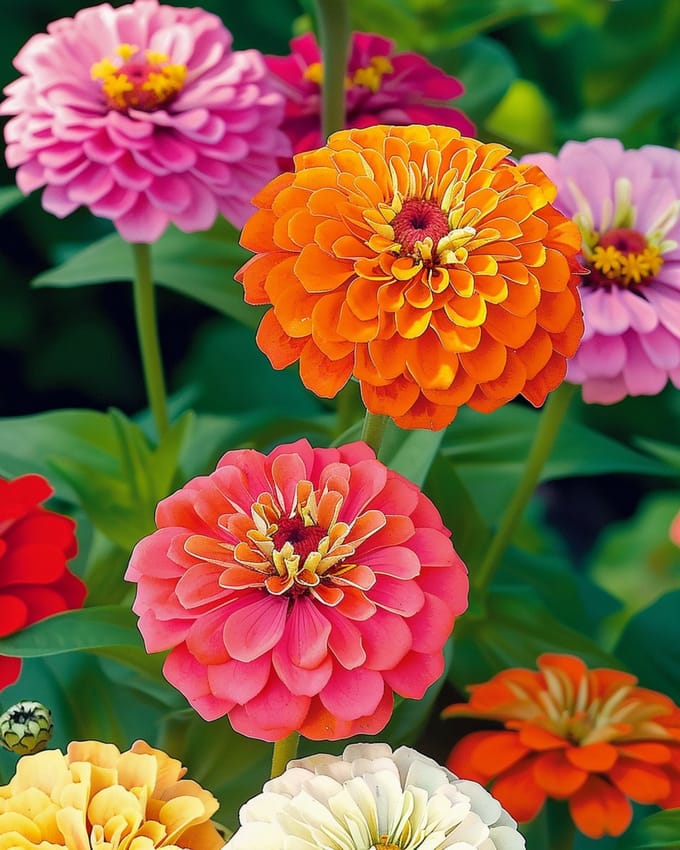 Zinnia Dahliabloemig Zaden Zinnia Elegans Eenjarig Gemengd