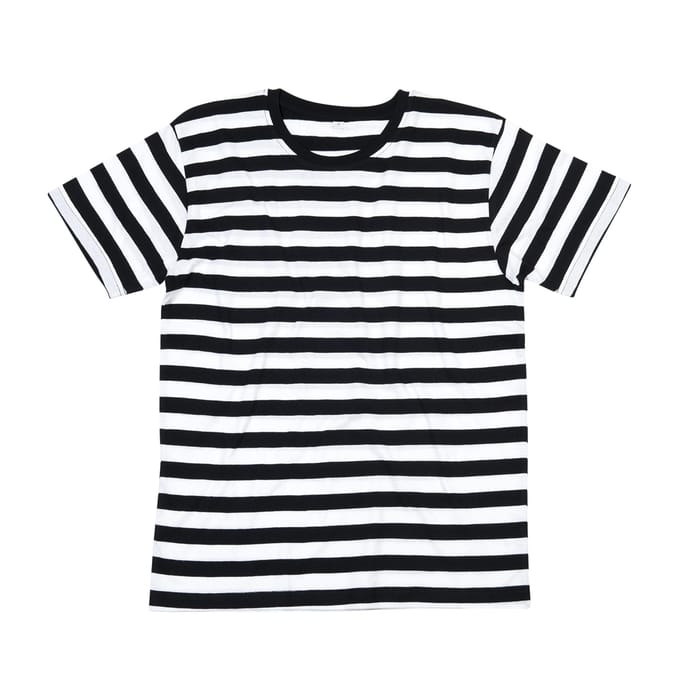 Mantis Heren Gestreept T-shirt L wit/zwart