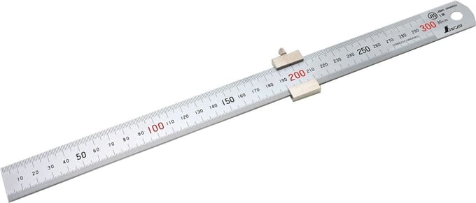 Shinwa Rvs Lineaal 30 cm – met aanslag 76752