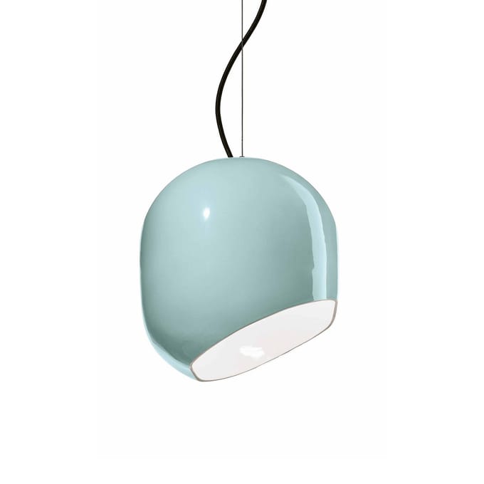 Ferroluce Hanglamp Ayrton, keramiek, lengte 29 cm lichtblauw