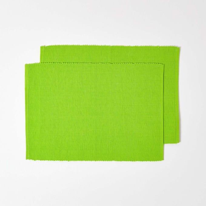 Homescapes limoen placemat set van 2 – 100% katoen, 33x50 cm